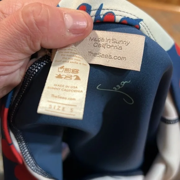 Seea Lido Blue and Orange Floral One Piece Swimsuit - Picture 5 of 6